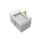 Castello Usa Amazon 30-inch Gray Right Vanity Set with White Top and Gold Handles CB-MC-30G-GLD-2056R-WH - alternate 1
